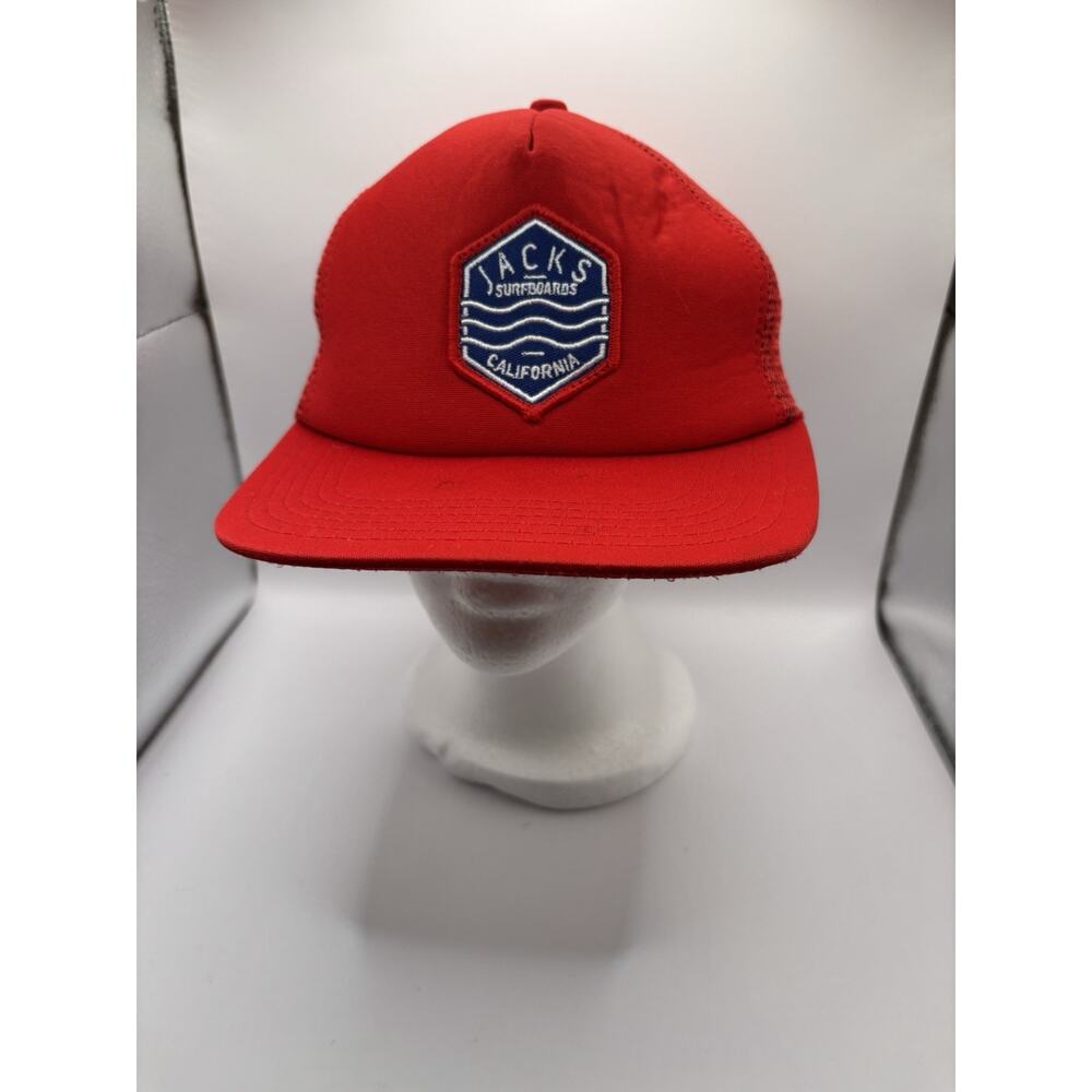 Jacks Surfboards California Hat Red Trucker Snapback Adjustable